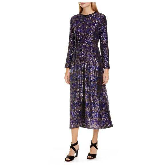 Rachel Comey Astraea Sequin Long Sleeve Midi Dress Size 4 - Picture 1 of 12